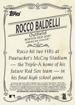 2009 Topps 206 #7 Rocco Baldelli Back