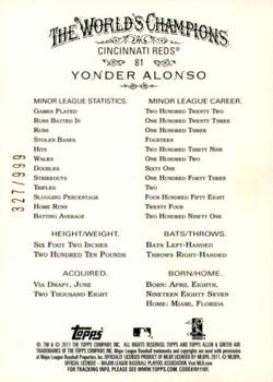 2011 Topps Allen & Ginter - Glossy #81 Yonder Alonso Back