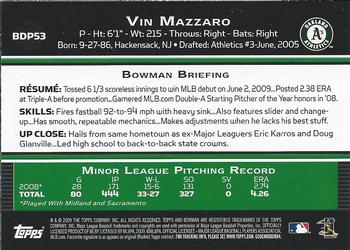2009 Bowman Draft Picks & Prospects #BDP53 Vin Mazzaro Back