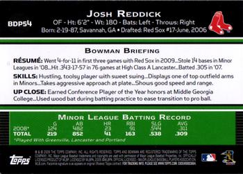2009 Bowman Draft Picks & Prospects #BDP54 Josh Reddick Back