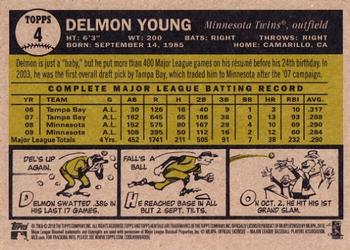 2010 Topps Heritage #4 Delmon Young Back