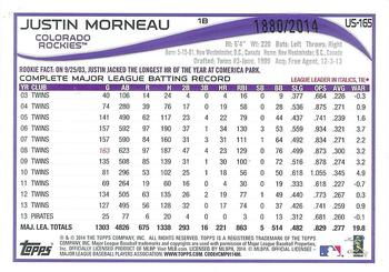 2014 Topps Update - Gold #US-165 Justin Morneau Back