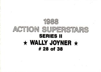 1988 Action Superstars (38 cards, unlicensed) #28 Wally Joyner Back