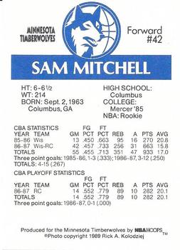 1989-90 Burger King Minnesota Timberwolves #NNO Sam Mitchell Back