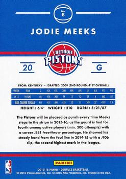 2015-16 Donruss #6 Jodie Meeks Back