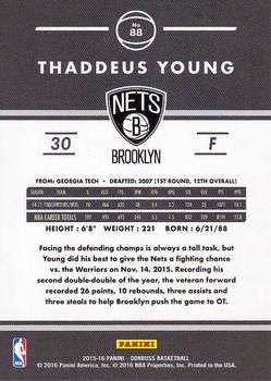 2015-16 Donruss #88 Thaddeus Young Back