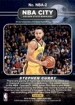 2018-19 Hoops - NBA City #NBA-2 Stephen Curry Back