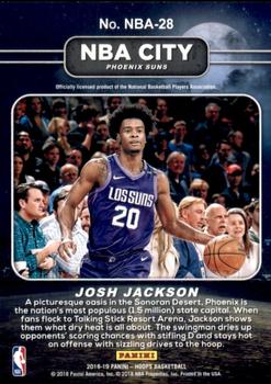 2018-19 Hoops - NBA City #NBA-28 Josh Jackson Back
