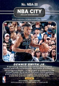 2018-19 Hoops - NBA City #NBA-30 Dennis Smith Jr. Back