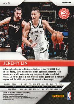 2018-19 Panini Prizm - Prizms Green #8 Jeremy Lin Back