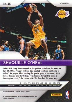 2018-19 Panini Prizm - Prizms Green #35 Shaquille O'Neal Back