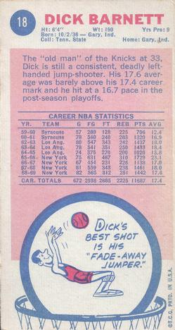 1969-70 Topps #18 Dick Barnett Back