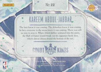 2018-19 Panini Court Kings - Points in the Paint #22 Kareem Abdul-Jabbar Back