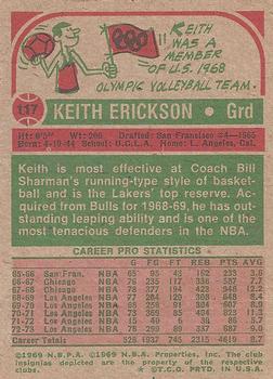 1973-74 Topps #117 Keith Erickson Back