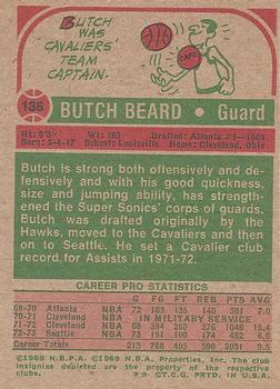 1973-74 Topps #136 Butch Beard Back