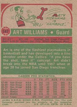 1973-74 Topps #147 Art Williams Back