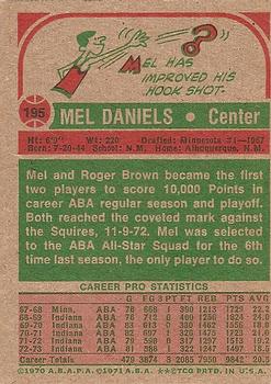 1973-74 Topps #195 Mel Daniels Back