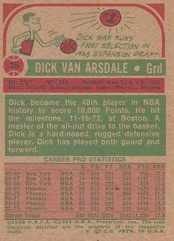 1973-74 Topps #25 Dick Van Arsdale Back