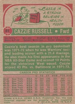 1973-74 Topps #41 Cazzie Russell Back