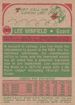 1973-74 Topps #42 Lee Winfield Back