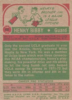 1973-74 Topps #48 Henry Bibby Back