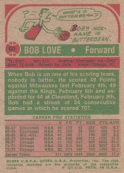 1973-74 Topps #60 Bob Love Back