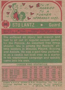 1973-74 Topps #96 Stu Lantz Back