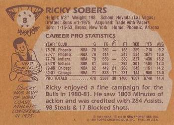 1981-82 Topps #8 Ricky Sobers Back