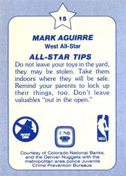 1984 Star All-Star Game Police #15 Mark Aguirre Back