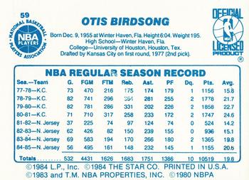 1985-86 Star #59 Otis Birdsong Back