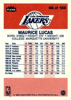 1986-87 Fleer #66 Maurice Lucas Back