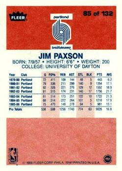 1986-87 Fleer #85 Jim Paxson Back