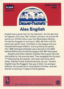 1986-87 Fleer - Stickers #4 Alex English Back