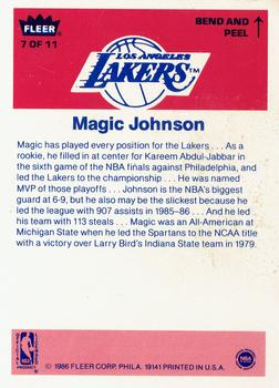 1986-87 Fleer - Stickers #7 Magic Johnson Back