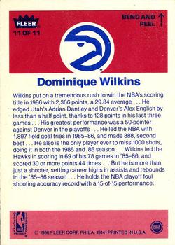 1986-87 Fleer - Stickers #11 Dominique Wilkins Back