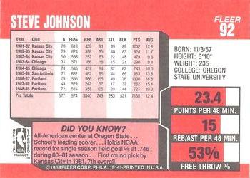 1989-90 Fleer #92 Steve Johnson Back