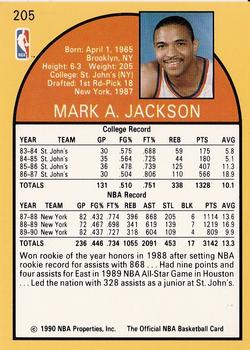 1990-91 Hoops #205 Mark Jackson Back