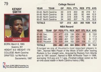 1991-92 Hoops #79 Kenny Smith Back