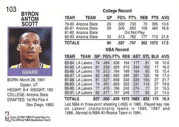 1991-92 Hoops #103 Byron Scott Back
