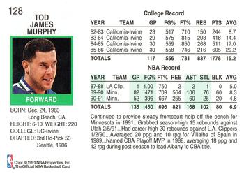 1991-92 Hoops #128 Tod Murphy Back