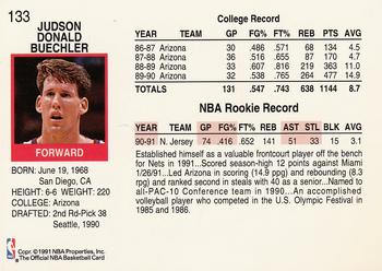 1991-92 Hoops #133 Jud Buechler Back