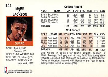 1991-92 Hoops #141 Mark Jackson Back