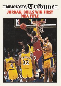 1991-92 Hoops #542 Jordan, Bulls Win First NBA Title Front