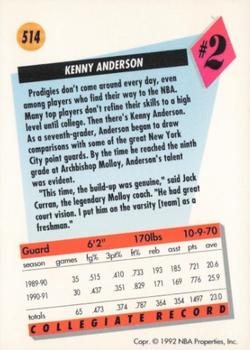 1991-92 SkyBox #514 Kenny Anderson Back
