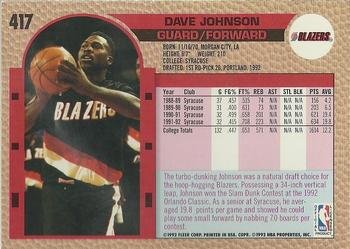 1992-93 Fleer #417 Dave Johnson Back