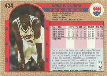 1992-93 Fleer #424 Walt Williams Back