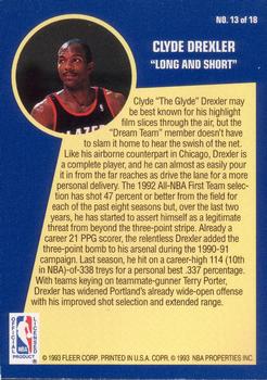 1992-93 Fleer - Sharpshooters #13 Clyde Drexler Back