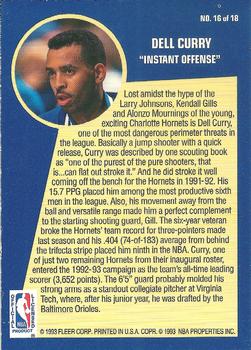 1992-93 Fleer - Sharpshooters #16 Dell Curry Back