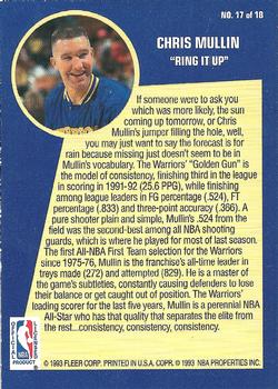 1992-93 Fleer - Sharpshooters #17 Chris Mullin Back