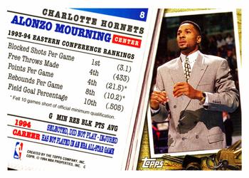 1994-95 Topps #8 Alonzo Mourning Back